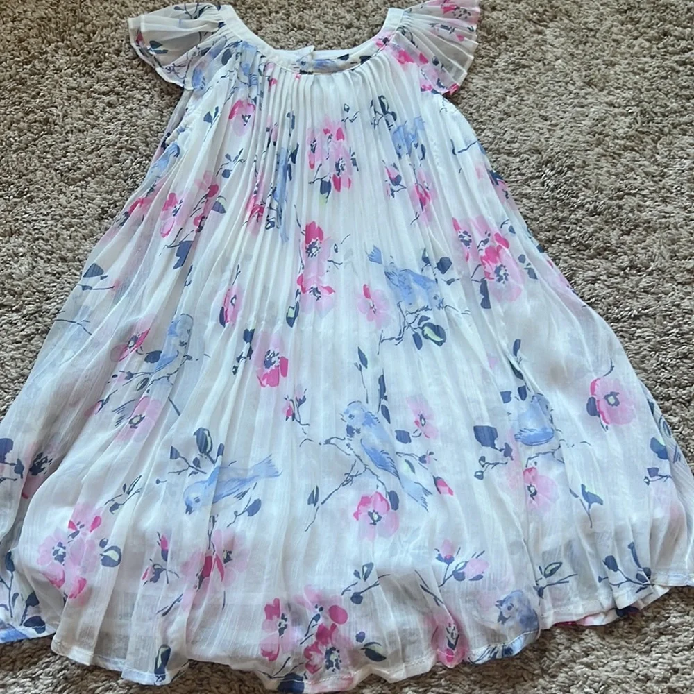 BabyGap Toddler Girl White Accordion Dress Size 3t